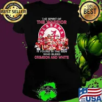 The spirit of the warrior is found in the men who bleed crimson and white Ladies tee