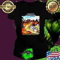 Tom petty heartbreakers into the great wide open watercolor Ladies tee