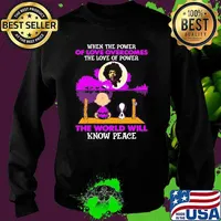 When The Power Of Love Overcomes The Love Of Power The World Will Know Peace Snoopy Charlie Jime Hendrix Sweater