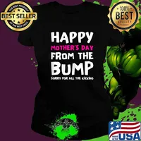 Womens happy mothers day from the bump first baby pregnant wife Shirt Ladies tee