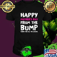 Womens happy mothers day from the bump first baby pregnant wife Shirt