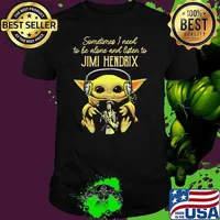 Yoda sometimes i need to be alone and listen to Jimi Hendrix Shirt