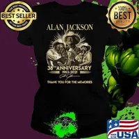 38th Anniversary Alan Art Jackson 1983 2021 thank you for the memories signature T-Shirt Ladies tee
