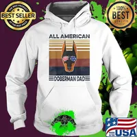 All American DOBERMAN Dad American Flag Sunglasses 4th Of July Vinatge Shirt Hoodie