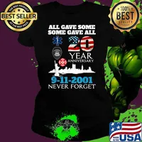 All gave some some gave all 20 year anniversary 9-11-2001 usa flag emt police fire logo T-Shirt Ladies tee