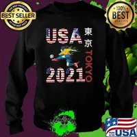 American flag letters 2021 USA Tokyo team 東京 T-Shirt Sweater