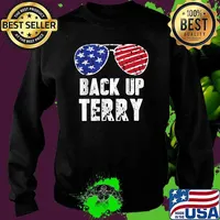 Back Up Terry 4th of July Sunglasses USA American Flag T-Shirt Sweater