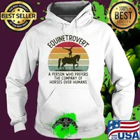 Equinetrovert a person who prefers the company of horse humans vintage Hoodie