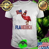 Funny Flamerica Cool Flamingo America 4th Of July Independence T-Shirt