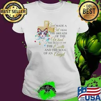 God Made A Cat From The Breath Of The Wind The Beauty Of The Earth And The Soul Of An Angle Watercolor Shirt Ladies tee