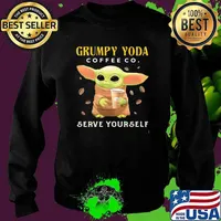 Grumpy Yoda Coffee Co Serve Your Self Baby Yoda Shirt Sweater