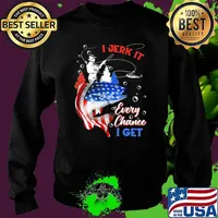 I jerk it every chance i get fishing 4th of july independence Sweater