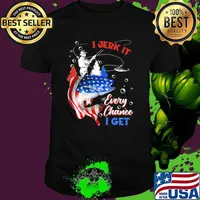 I jerk it every chance i get fishing 4th of july independence shirt
