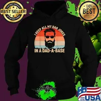 I Keep All My Dad Jokes in A Dad-A-Base Vintage Dad Jokes T-Shirt Hoodie