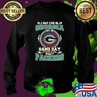 I may live in Georgia but on game day my heart soul packers football s Sweater