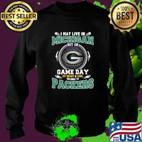I may live in Michigan but on game day my heart soul packers football s Sweater