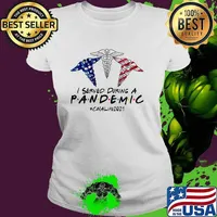 I Served During A Pandemic CNA Life 2021 American Flag Shirt Ladies tee
