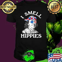 I Smell Hippies Ben Franklin 4th Of July Political T-Shirt