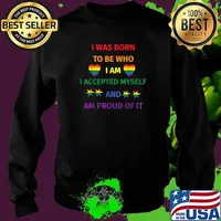 I Was Born To Be Who I Am I Accpted Myself Proud LGBTQ Ally Gay Pride T-Shirt Sweater