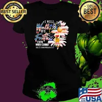 I Will Walk By Faith Even When I Cannot See 2 Corinthian Flower American Flag Shirt Ladies tee