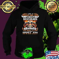 Im a grumpy old man i was born in november too slow to run shoot you skull motorcycle Hoodie