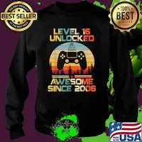 Level 16 Unlocked Awesome Since 2006-16th Birthday Gamer Vintage T-Shirt Sweater