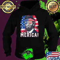 Merica Abraham Lincoln Sunglasses American Flag 4th of July T-Shirt Hoodie