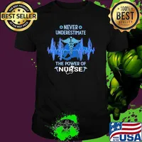 Never Underestimate The Power Of Nurse Heart Beat Shirt