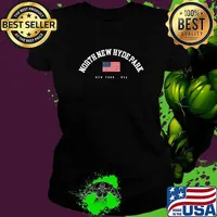 North New Hyde Park NY Retro American Flag USA City Name T-Shirt Ladies tee