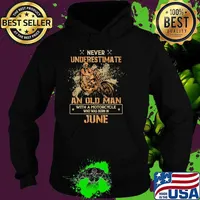 Nunca subestimes un hombre viejo con una motocicleta que nacio June skull Hoodie