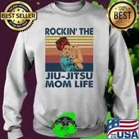 Rockin the Jiu Jitsu mom life strong girl vintage Sweater