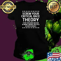Screw Your Critical Race Theory Stop Teaching Racism Woke Iiberal politics in our schools T-Shirt Ladies tee