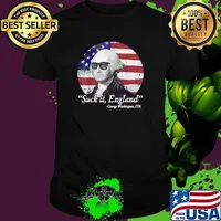 Suck It England George Washington 1776 4th of July Retro Flag T-Shirt