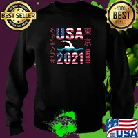 Tokyo Olympic 2021 USA Team swimming American Flag T-Shirt Sweater
