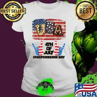 Usa 4th Of July Independence Day with Two Handles Shirt Ladies tee