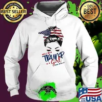 Yes I'm A Trump girl Deal With It american Flag Shirt Hoodie