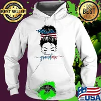 All american grandma messy woman bun hair Hoodie
