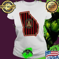 Atlanta United FC Soccer Jersey Style Team Fan Flag ATL T-Shirt Ladies tee