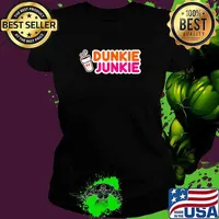 Dunkie Junkie Love Coffee Sayings Novelty T-Shirt Ladies tee