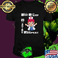 Eat Sleep Anime Repeat Doctor Girl Japanese Kawaii Ramen T-Shirt