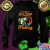 Fisherman I Just Want To Get High And Go Fishing Vintage T-Shirt Sweater