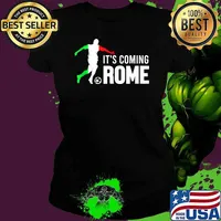 Football Its Coming Rome Home Soccer Italia Italian Flag Ladies tee