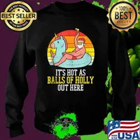 Hot As Balls Of Holly Santa Summer Christmas In July Xmas Tank Top Sweater