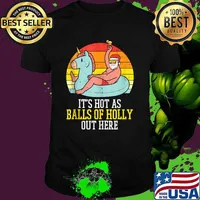 Hot As Balls Of Holly Santa Summer Christmas In July Xmas Tank Top