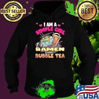 I am a simple girl Ramen And Bubble Tea Noods Korean T-Shirt Hoodie