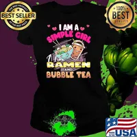 I am a simple girl Ramen And Bubble Tea Noods Korean T-Shirt Ladies tee