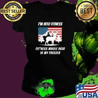 I'm Into Fitness Fit'ness Whole Deer In My Freezer American Flag T-Shirt Ladies tee