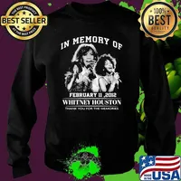 In Memory Of February 11 2012 Whitney Houston Thank You For The Memories Sweater