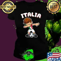 Italia Dabbing Football Soccer Boy Italy T-Shirt Ladies tee
