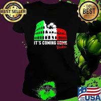 Its Coming Rome Home Soccer Football Italia Italian Flag T-Shirt Ladies tee